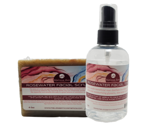 Rosewater Facial Scrub Bar & Facial Toner Duo